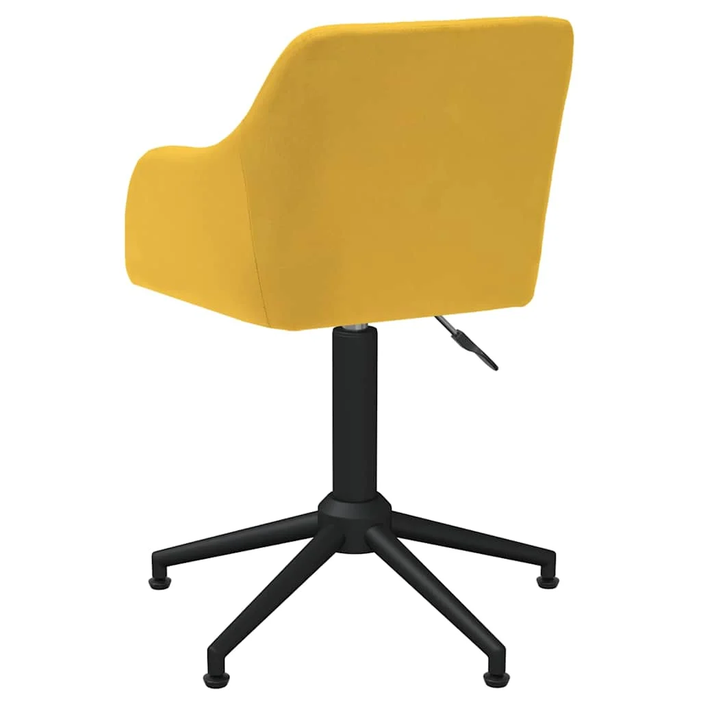 Chaise pivotante de bureau 53 x 51,5 x 89 cm jaune tissu – vue de côté