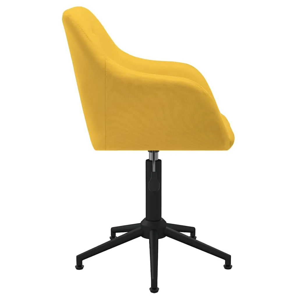 Chaise pivotante de bureau 53 x 51,5 x 89 cm jaune tissu – vue de détail