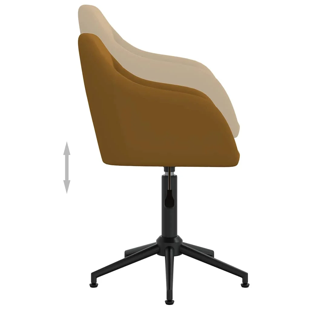 Chaise pivotante de bureau 53 x 51,5 x 89 cm marron velours – vue de dessus