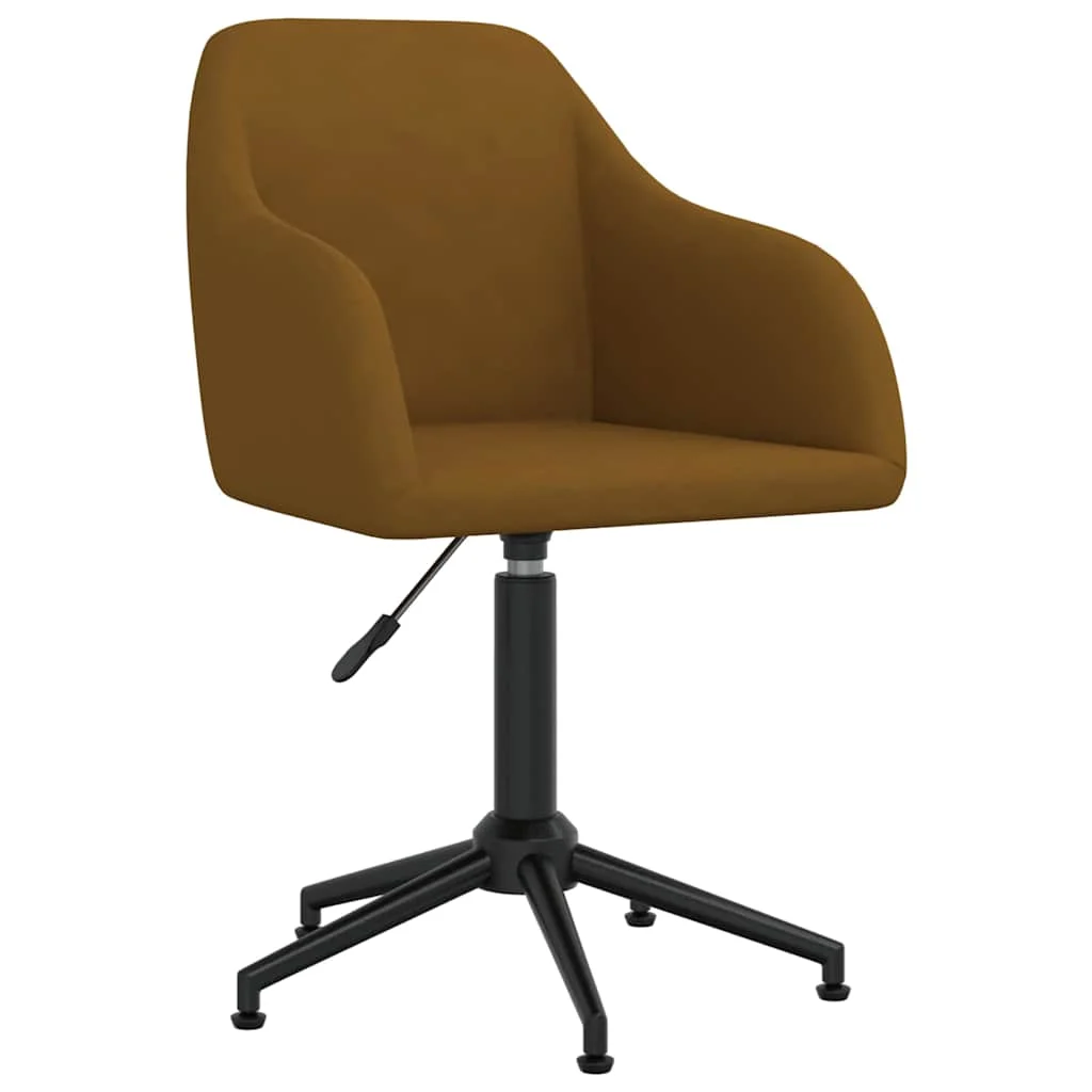 Chaise pivotante de bureau 53 x 51,5 x 89 cm marron velours – vue d’ensemble