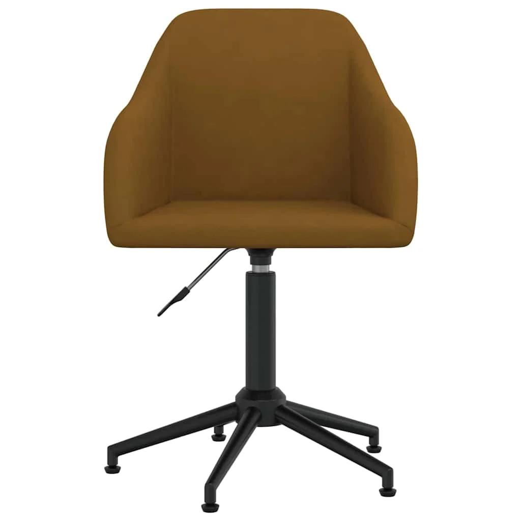 Chaise pivotante de bureau 53 x 51,5 x 89 cm marron velours – vue de face
