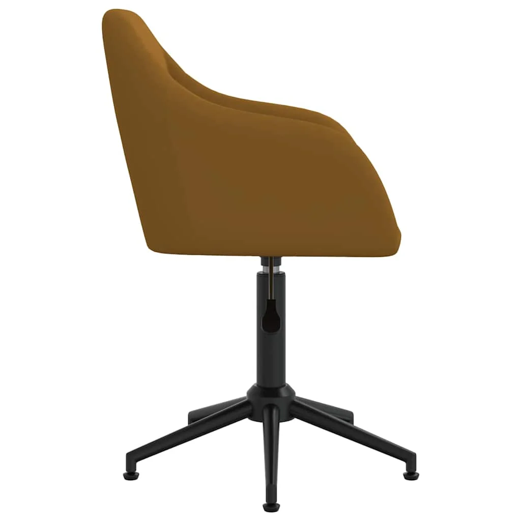 Chaise pivotante de bureau 53 x 51,5 x 89 cm marron velours – vue de côté