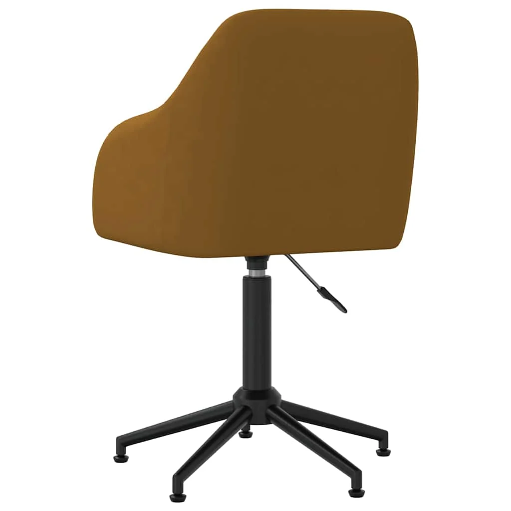 Chaise pivotante de bureau 53 x 51,5 x 89 cm marron velours – vue de détail