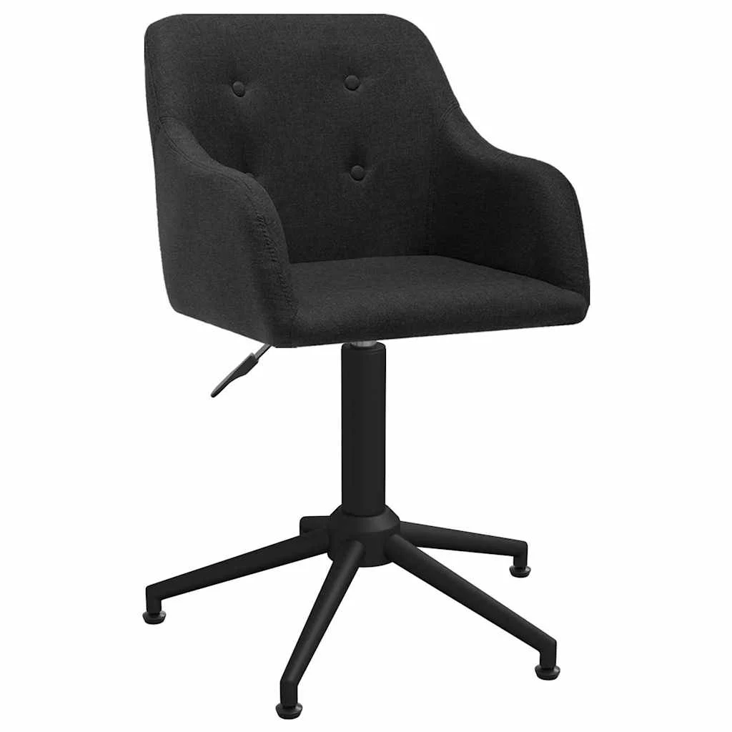 Chaise pivotante de bureau 53 x 51,5 x 89 cm noir tissu – vue d’ensemble