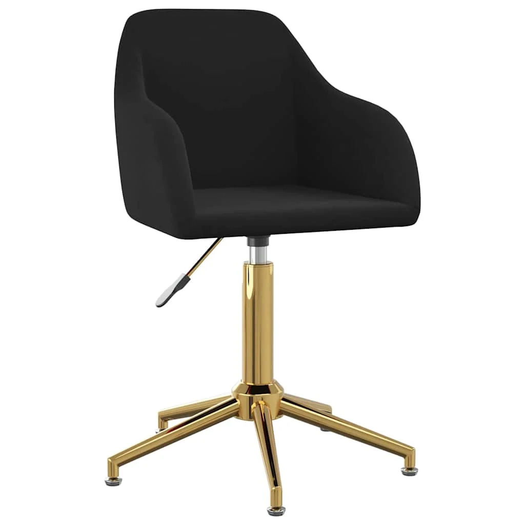 Chaise pivotante de bureau 53 x 51,5 x 89 cm noir velours – vue de face