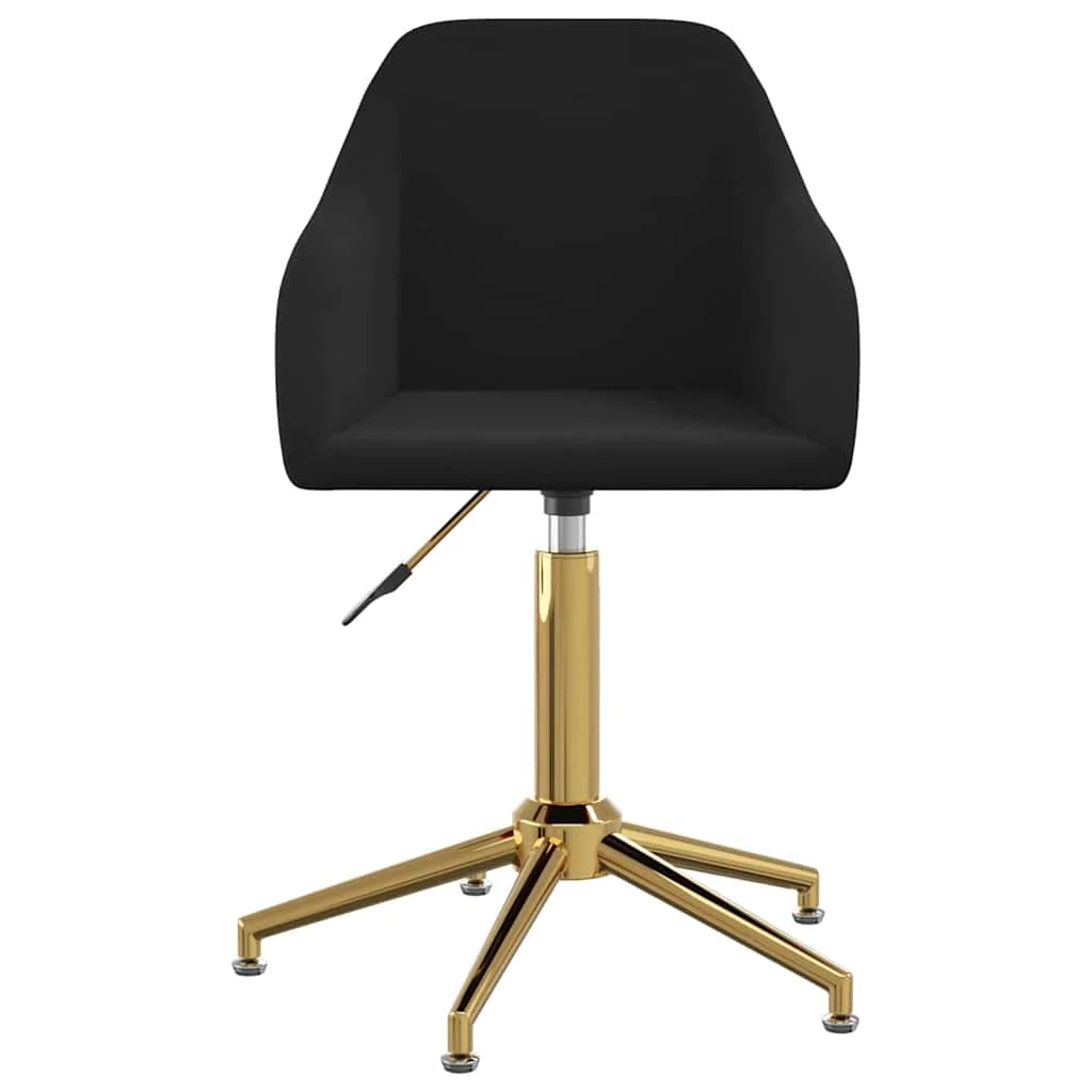 Chaise pivotante de bureau 53 x 51,5 x 89 cm noir velours – vue de côté