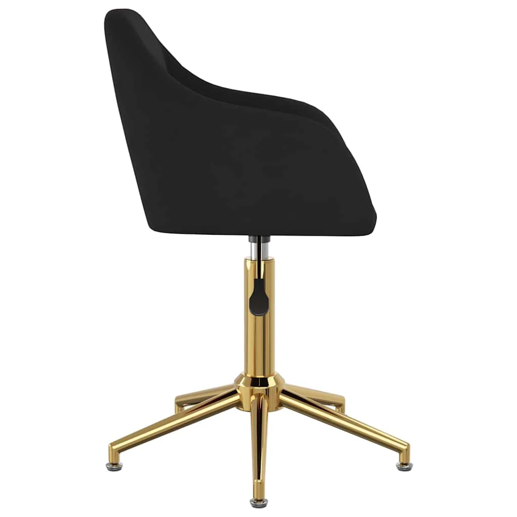 Chaise pivotante de bureau 53 x 51,5 x 89 cm noir velours – vue de détail