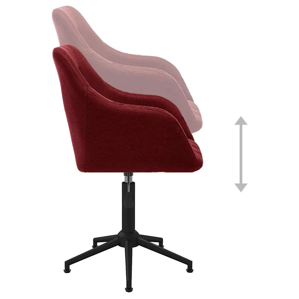 Chaise pivotante de bureau 53 x 51,5 x 89 cm rouge bordeaux tissu – vue de dessus