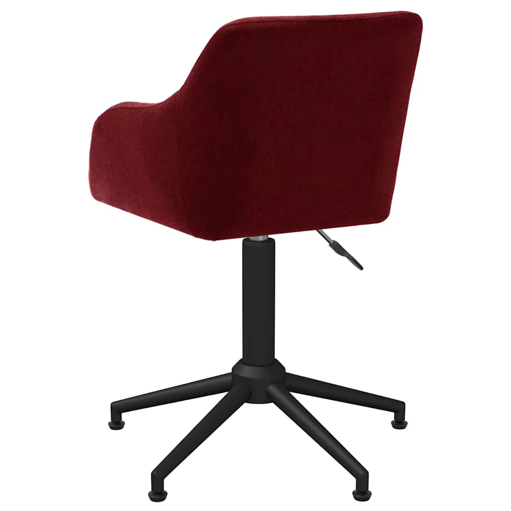 Chaise pivotante de bureau 53 x 51,5 x 89 cm rouge bordeaux tissu – vue de côté