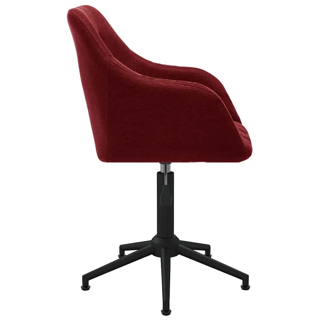 Chaise pivotante de bureau 53 x 51,5 x 89 cm rouge bordeaux tissu – vue de détail