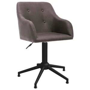 Chaise pivotante de bureau 53 x 51,5 x 89 cm taupe tissu – vue d’ensemble