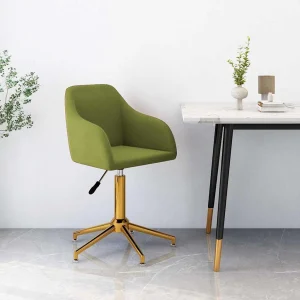 Chaise pivotante de bureau 53 x 51,5 x 89 cm vert clair velours – vue d’ensemble