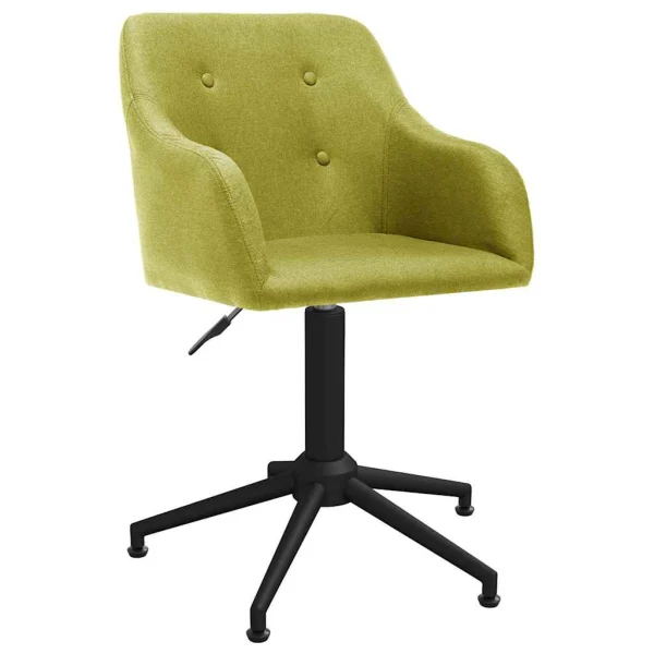 Chaise pivotante de bureau 53 x 51,5 x 89 cm vert tissu – vue d’ensemble