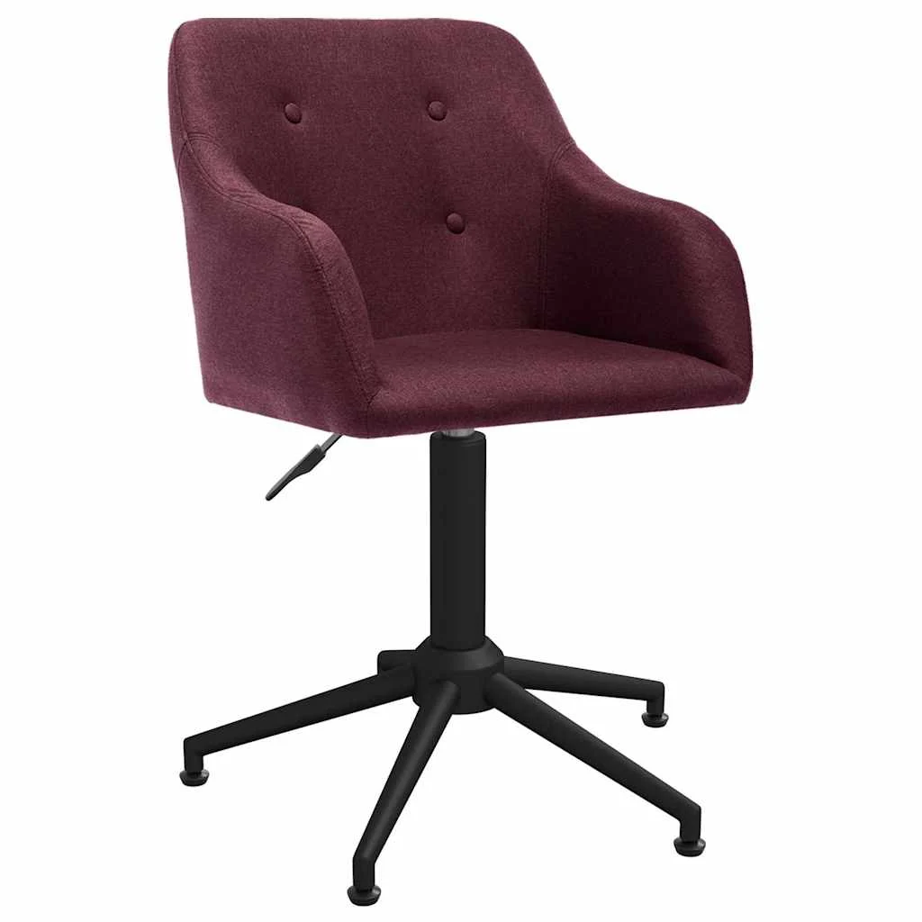 Chaise pivotante de bureau 53 x 51,5 x 89 cm violet tissu – vue d’ensemble