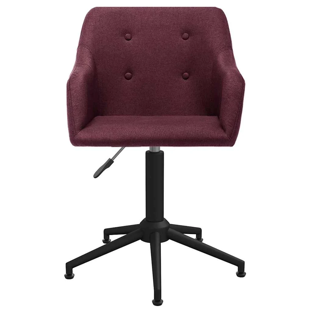 Chaise pivotante de bureau 53 x 51,5 x 89 cm violet tissu – vue de face