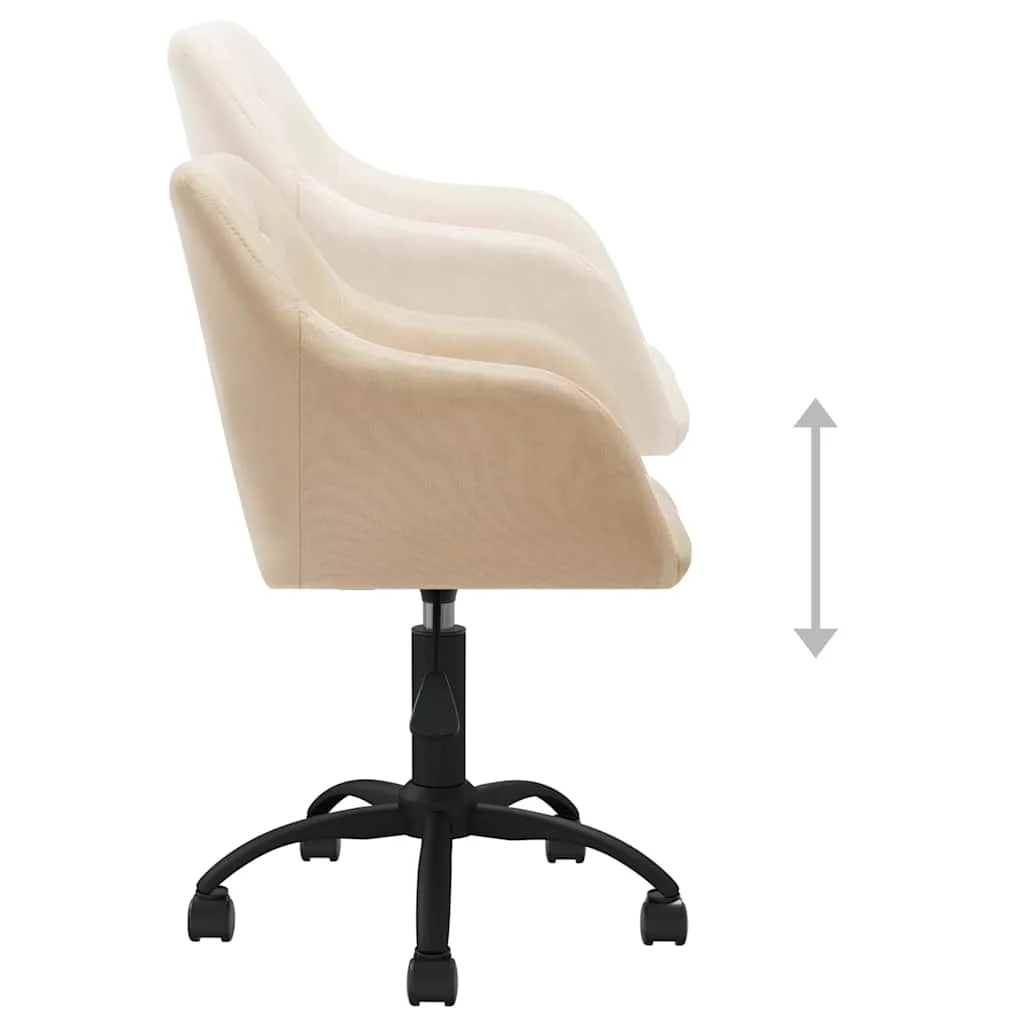 Chaise pivotante de bureau 53 x 51,5 x 93 cm crème tissu – vue de dessus