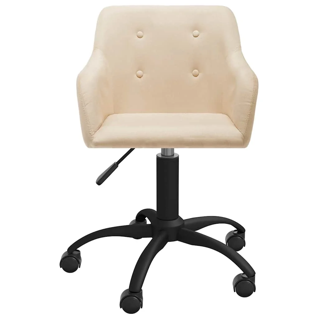 Chaise pivotante de bureau 53 x 51,5 x 93 cm crème tissu – vue de face
