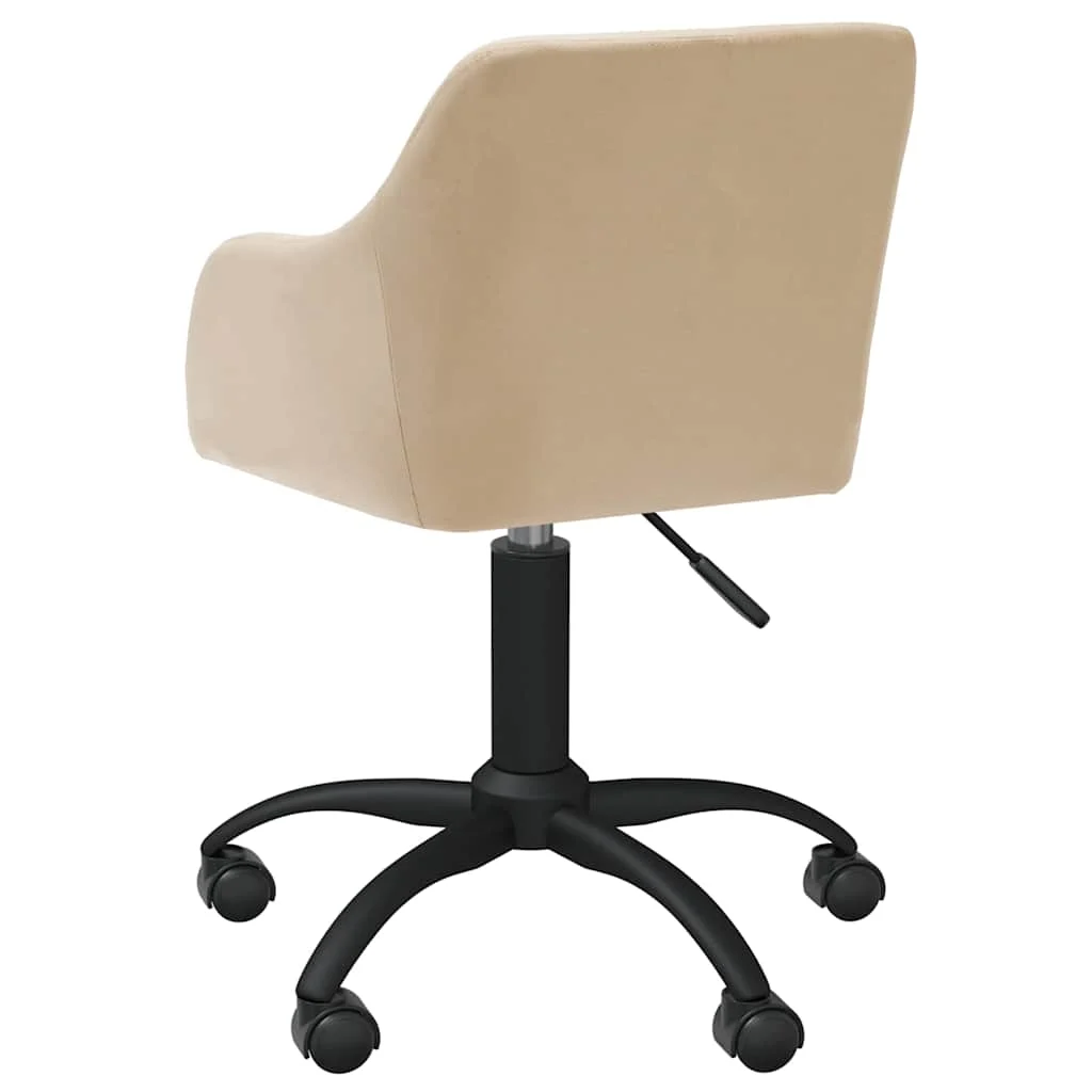Chaise pivotante de bureau 53 x 51,5 x 93 cm crème tissu – vue de côté