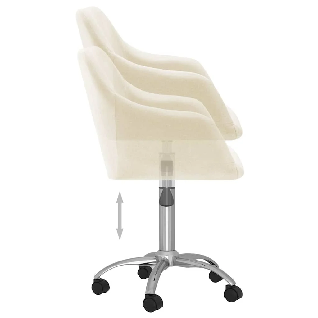 Chaise pivotante de bureau 53 x 51,5 x 93 cm crème tissu – modèle 2 – vue de dessus