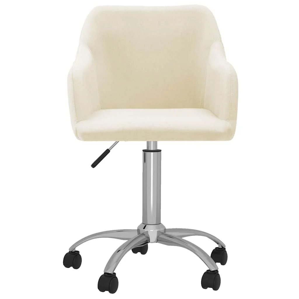 Chaise pivotante de bureau 53 x 51,5 x 93 cm crème tissu – modèle 2 – vue de face