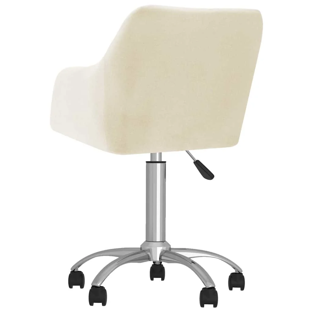 Chaise pivotante de bureau 53 x 51,5 x 93 cm crème tissu – modèle 2 – vue de côté