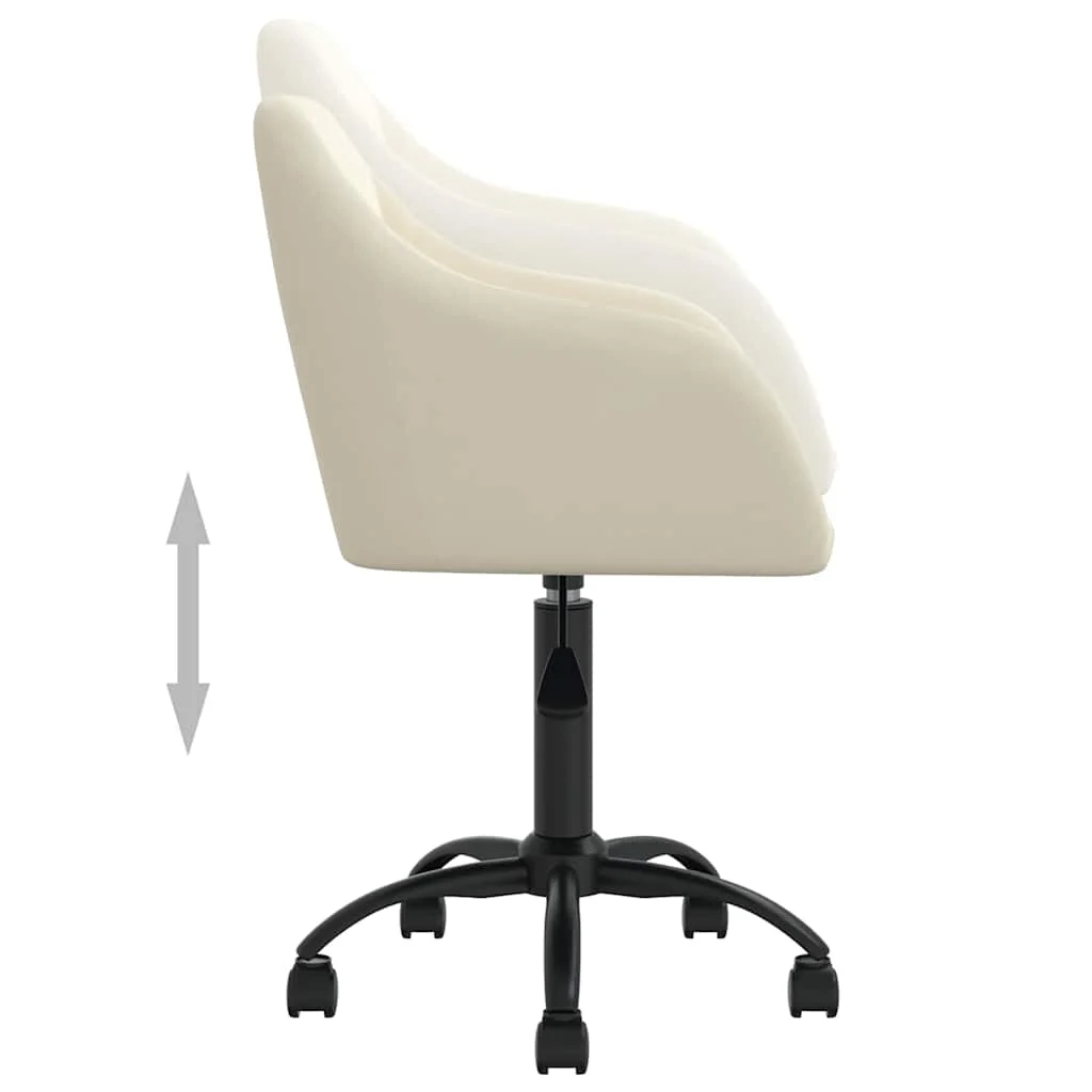 Chaise pivotante de bureau 53 x 51,5 x 93 cm crème velours – vue de dessus