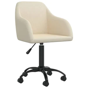 Chaise pivotante de bureau 53 x 51,5 x 93 cm crème velours – vue d’ensemble