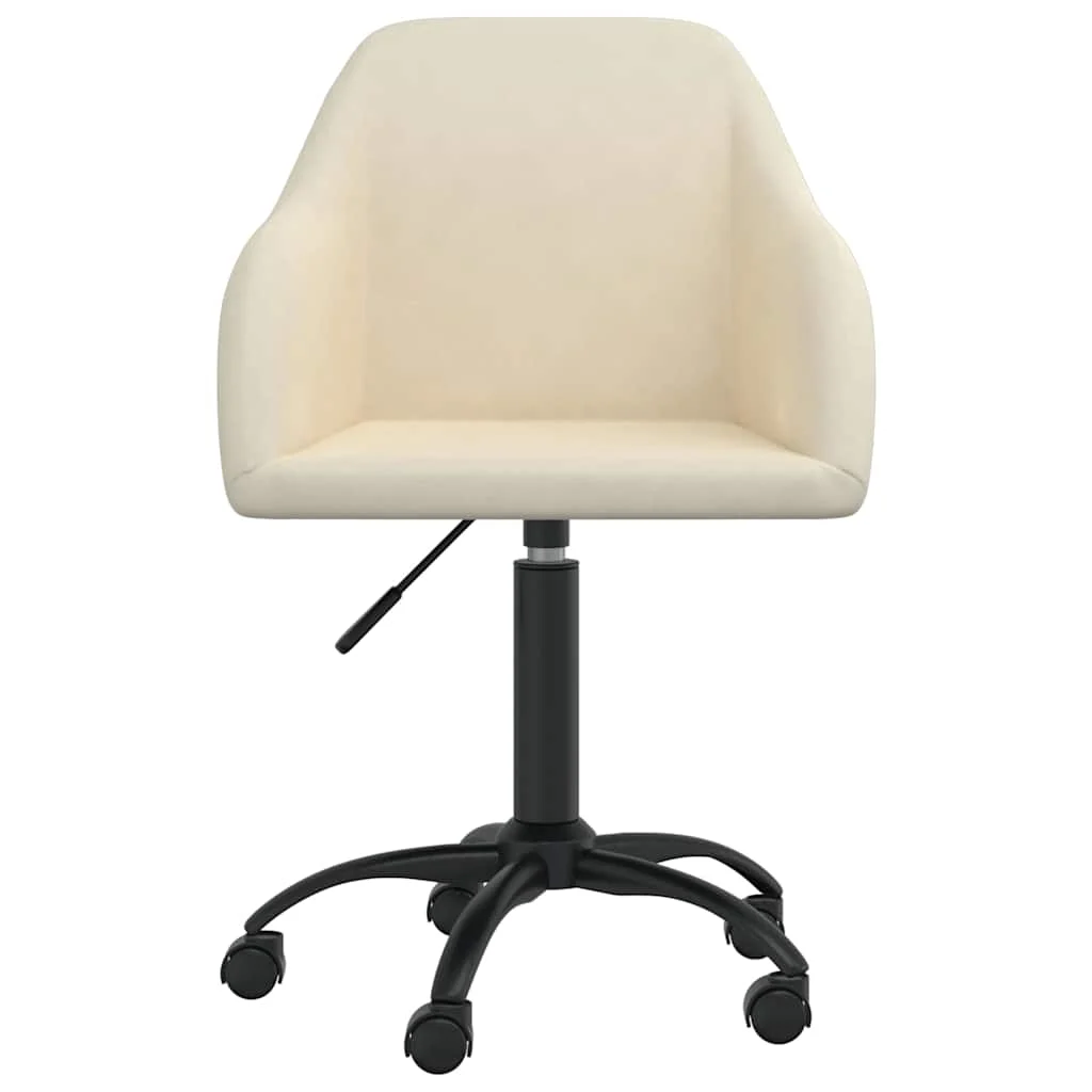 Chaise pivotante de bureau 53 x 51,5 x 93 cm crème velours – vue de face