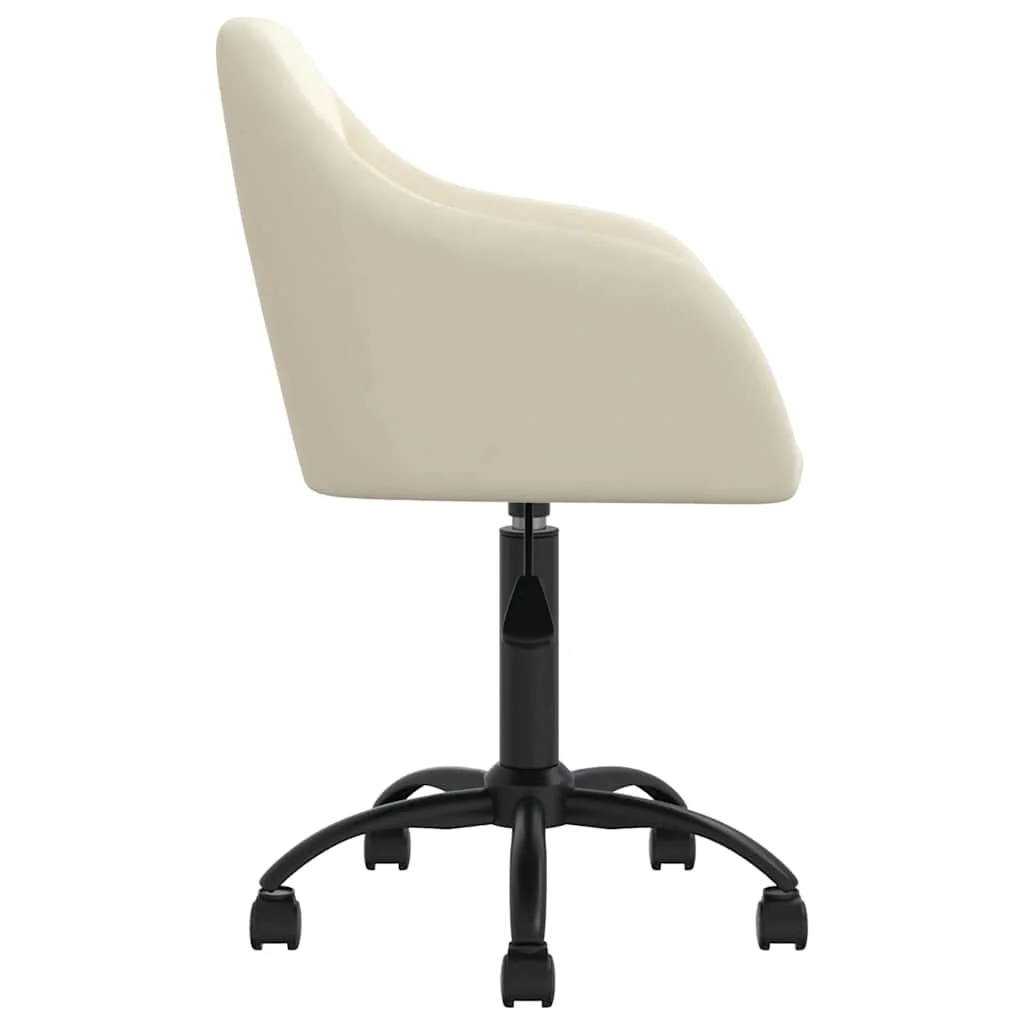 Chaise pivotante de bureau 53 x 51,5 x 93 cm crème velours – vue de côté