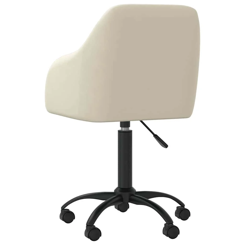 Chaise pivotante de bureau 53 x 51,5 x 93 cm crème velours – vue de détail