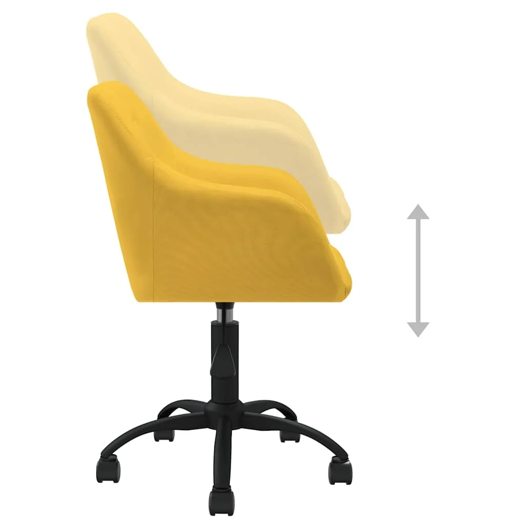 Chaise pivotante de bureau 53 x 51,5 x 93 cm jaune tissu – vue de dessus
