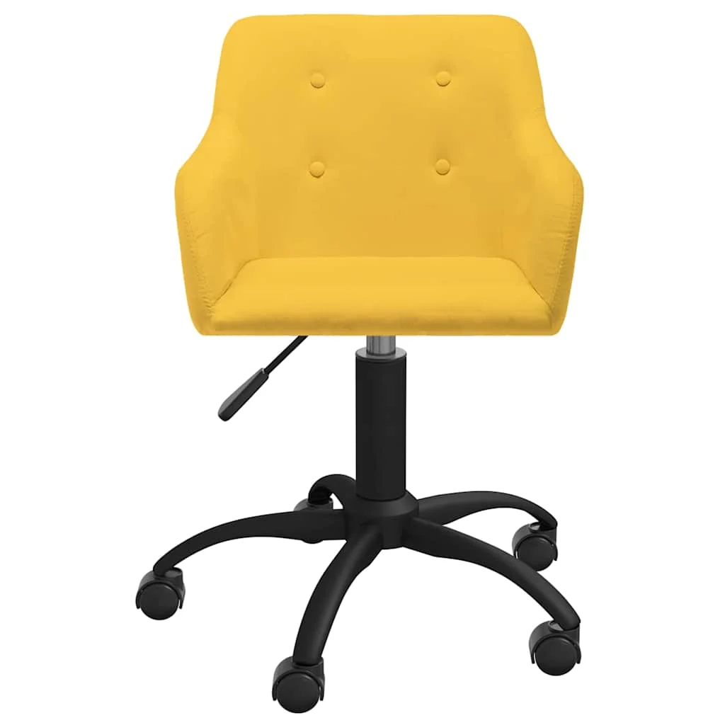 Chaise pivotante de bureau 53 x 51,5 x 93 cm jaune tissu – vue de face