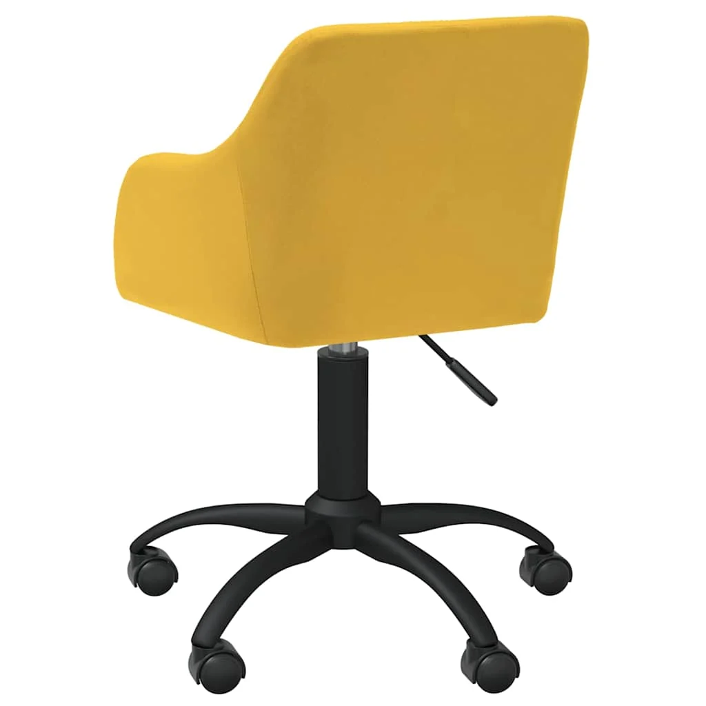 Chaise pivotante de bureau 53 x 51,5 x 93 cm jaune tissu – vue de côté