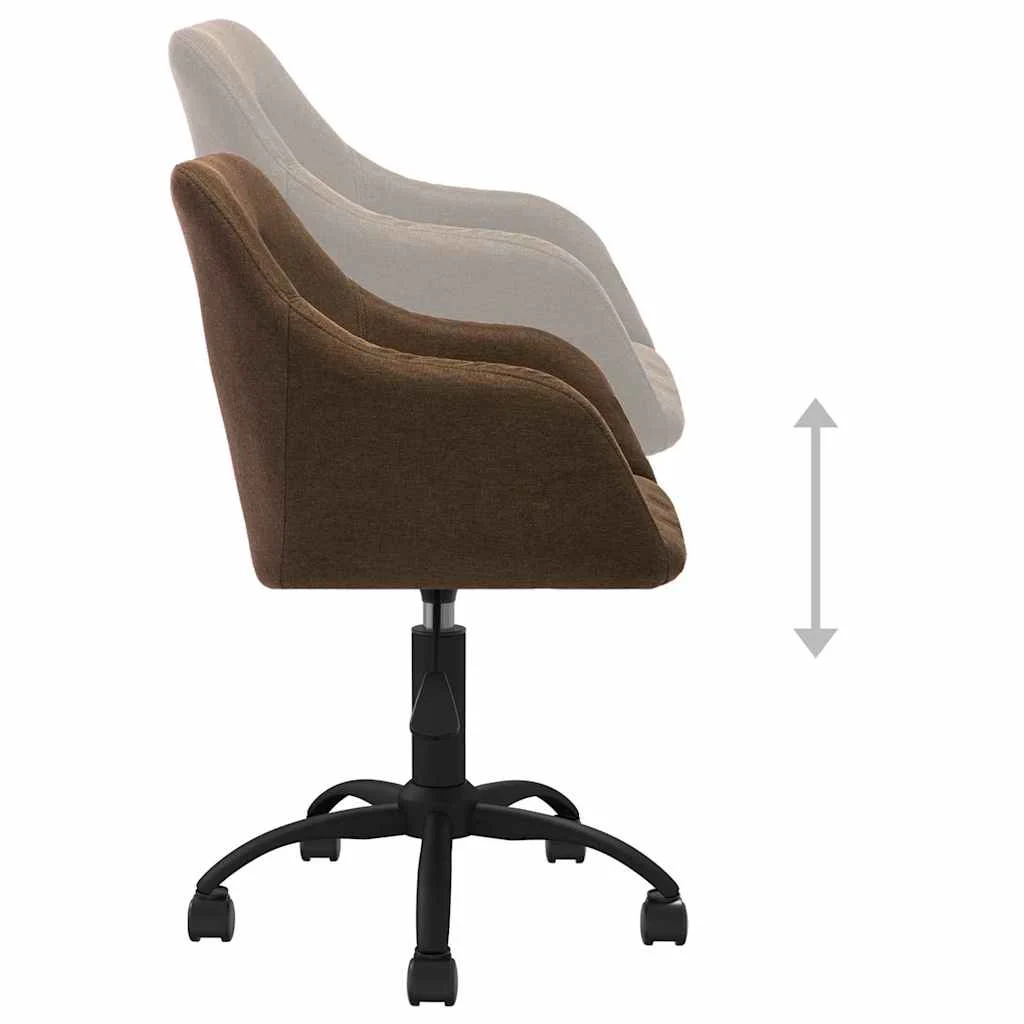 Chaise pivotante de bureau 53 x 51,5 x 93 cm marron tissu – vue de dessus