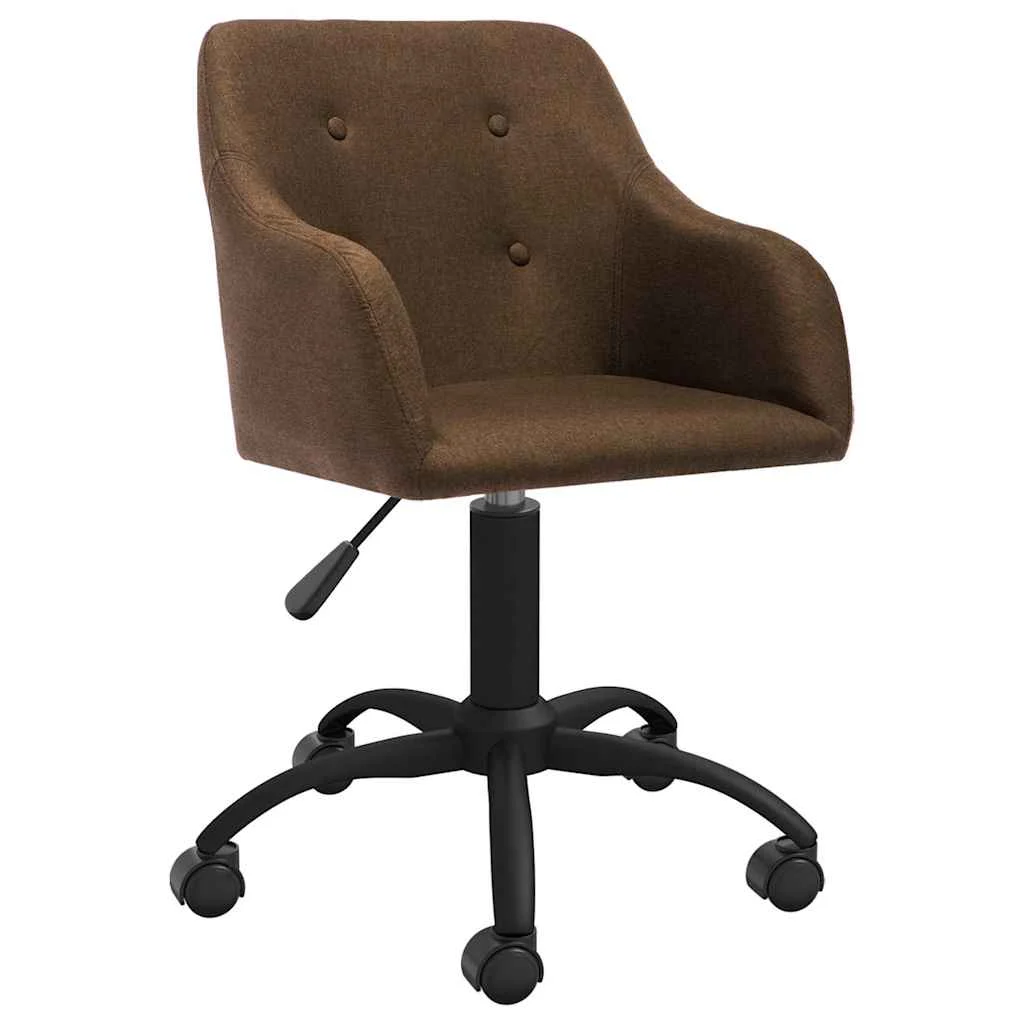 Chaise pivotante de bureau 53 x 51,5 x 93 cm marron tissu – vue d’ensemble
