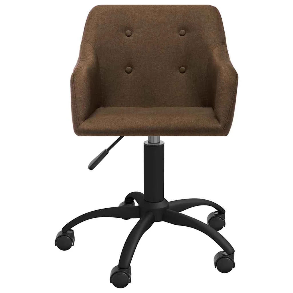 Chaise pivotante de bureau 53 x 51,5 x 93 cm marron tissu – vue de face