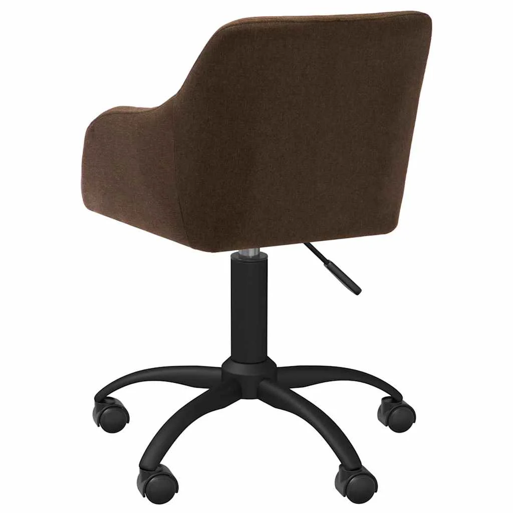 Chaise pivotante de bureau 53 x 51,5 x 93 cm marron tissu – vue de côté