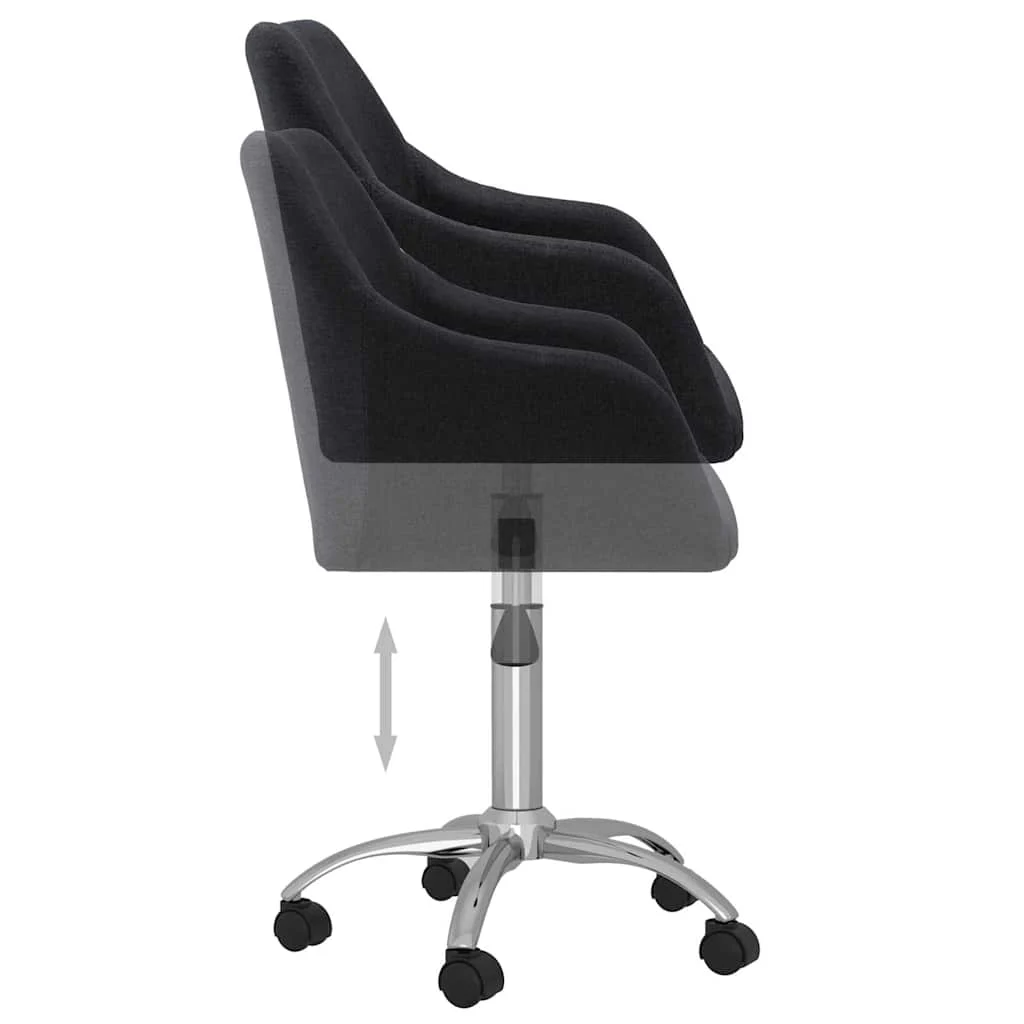 Chaise pivotante de bureau 53 x 51,5 x 93 cm noir tissu – vue de dessus