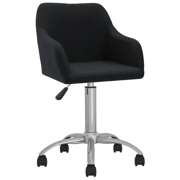 Chaise pivotante de bureau 53 x 51,5 x 93 cm noir tissu – vue d’ensemble