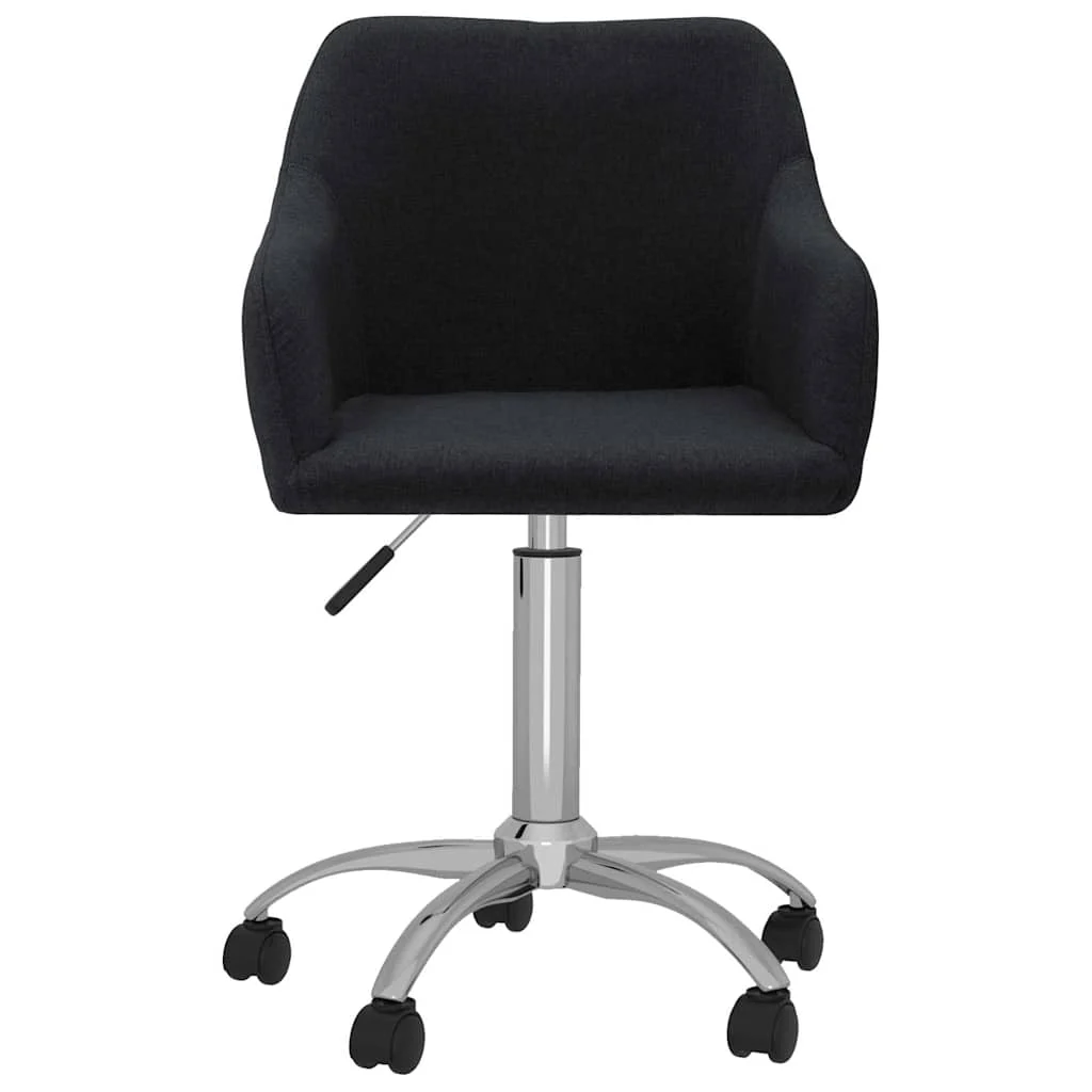 Chaise pivotante de bureau 53 x 51,5 x 93 cm noir tissu – vue de face