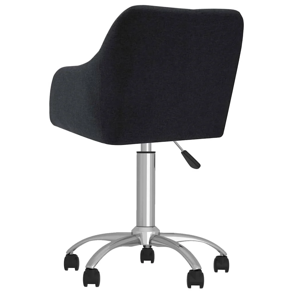 Chaise pivotante de bureau 53 x 51,5 x 93 cm noir tissu – vue de côté