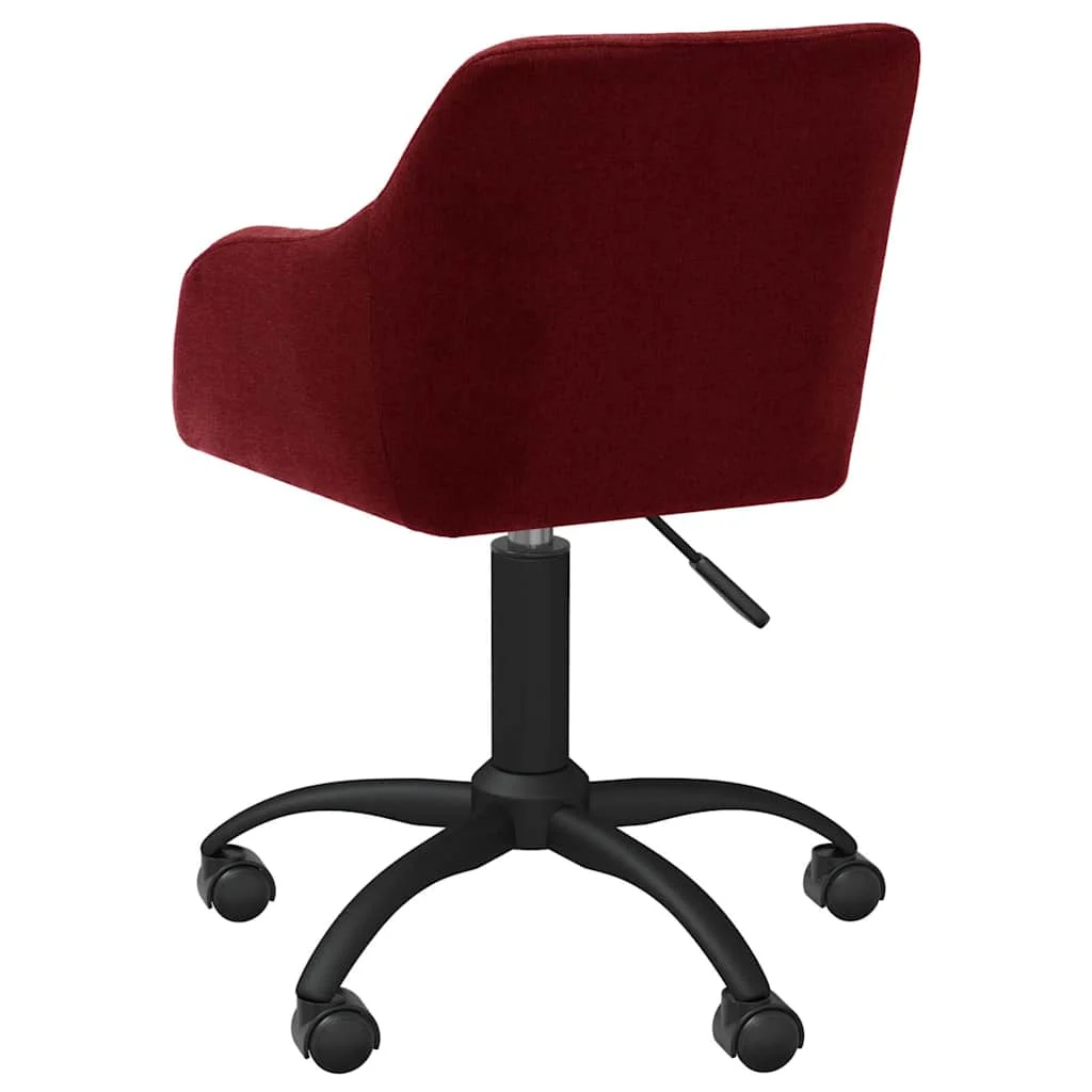 Chaise pivotante de bureau 53 x 51,5 x 93 cm rouge bordeaux tissu – vue de côté