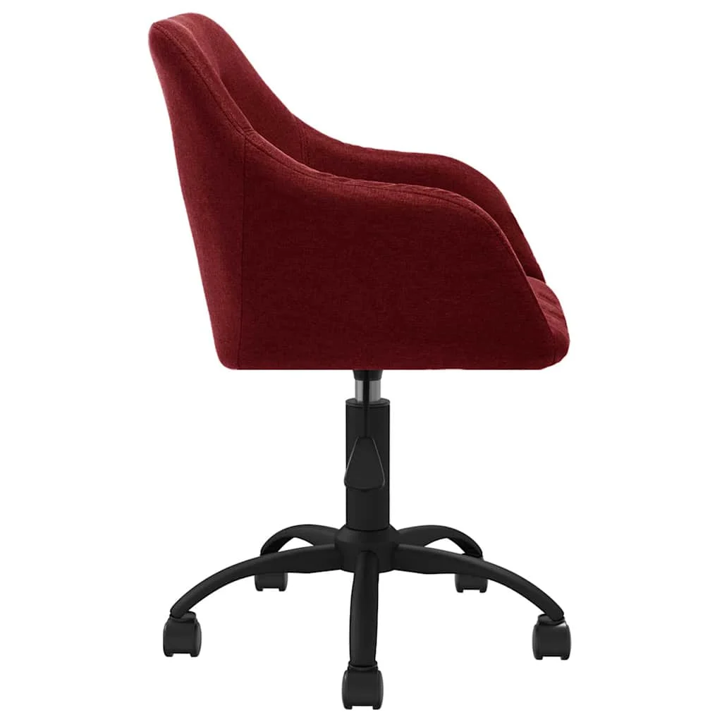 Chaise pivotante de bureau 53 x 51,5 x 93 cm rouge bordeaux tissu – vue de détail