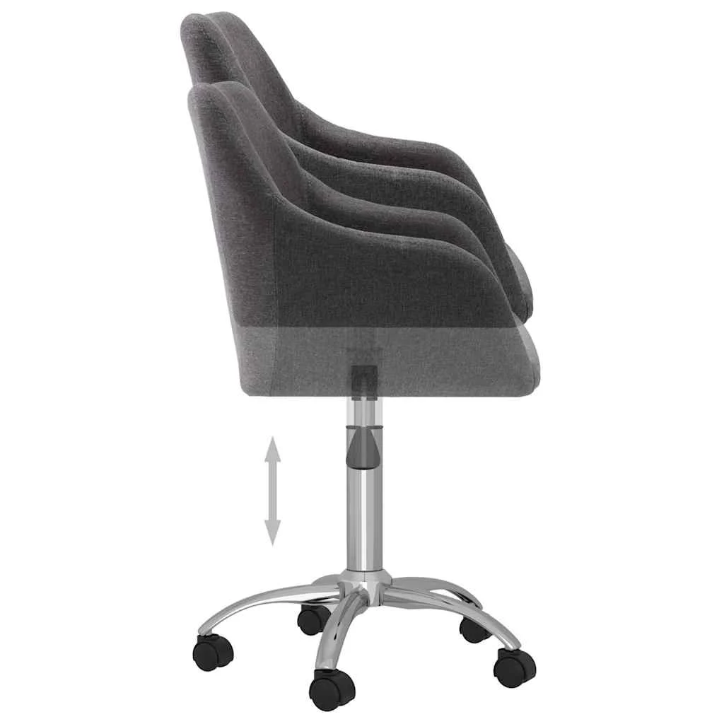 Chaise pivotante de bureau 53 x 51,5 x 93 cm taupe tissu – vue de dessus