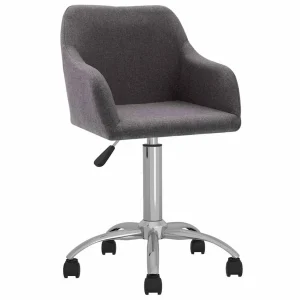 Chaise pivotante de bureau 53 x 51,5 x 93 cm taupe tissu – vue d’ensemble