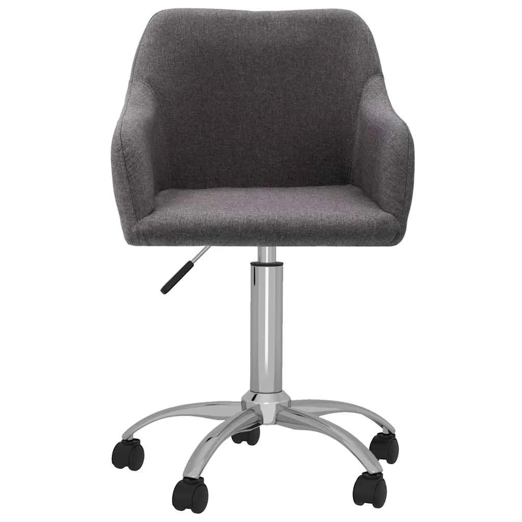 Chaise pivotante de bureau 53 x 51,5 x 93 cm taupe tissu – vue de face