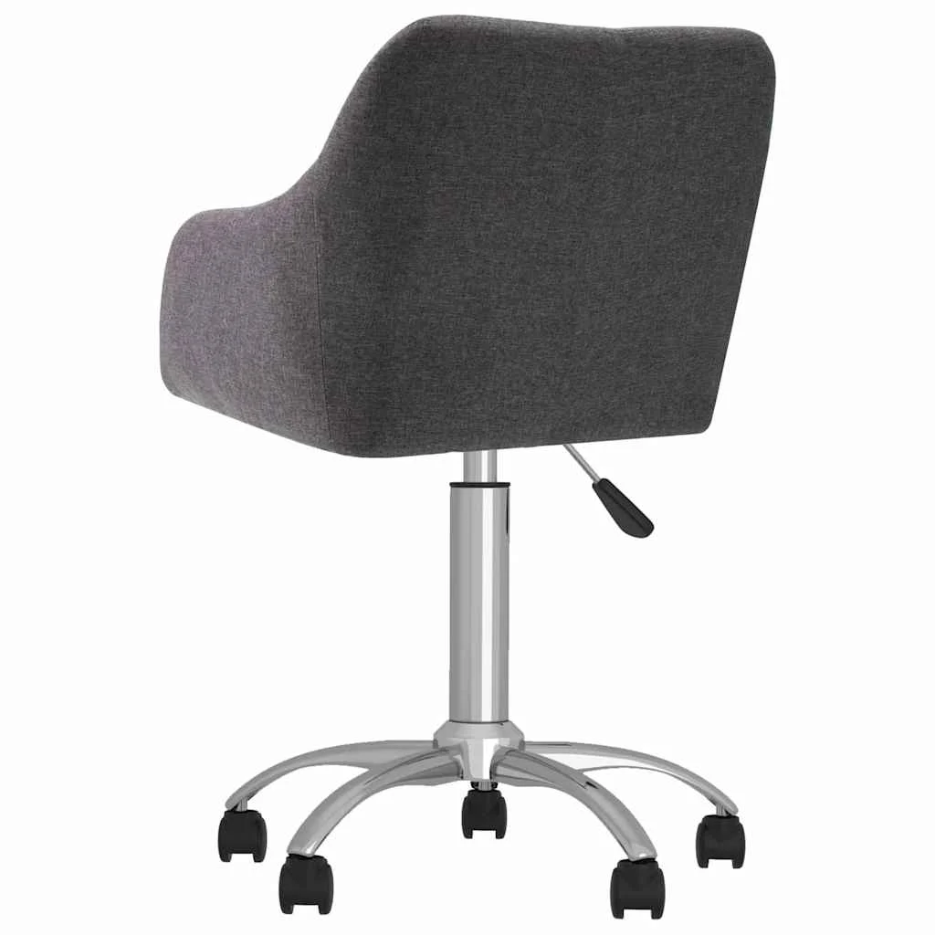 Chaise pivotante de bureau 53 x 51,5 x 93 cm taupe tissu – vue de côté