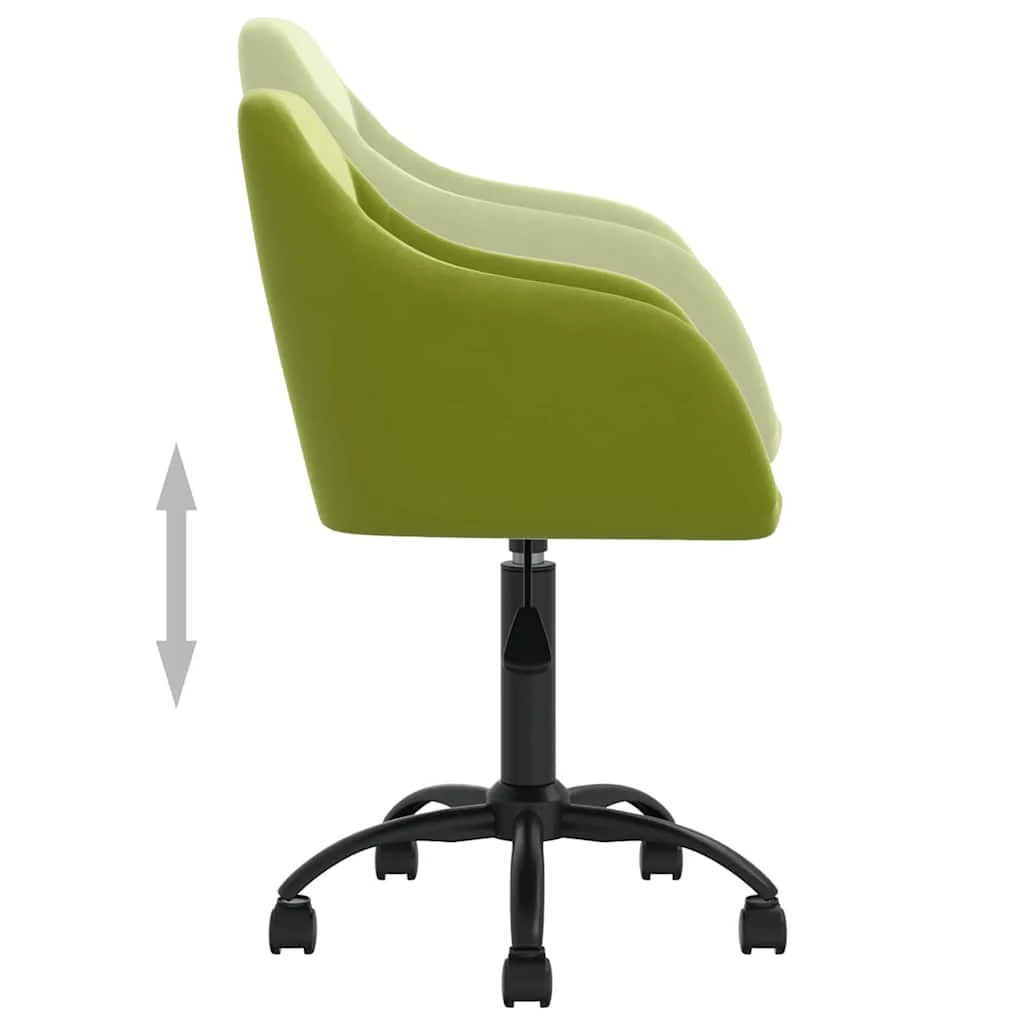 Chaise pivotante de bureau 53 x 51,5 x 93 cm vert clair velours – vue de dessus
