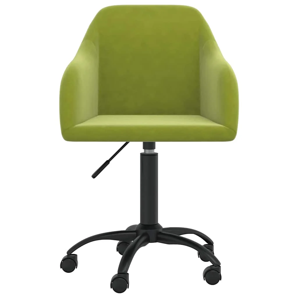 Chaise pivotante de bureau 53 x 51,5 x 93 cm vert clair velours – vue de face