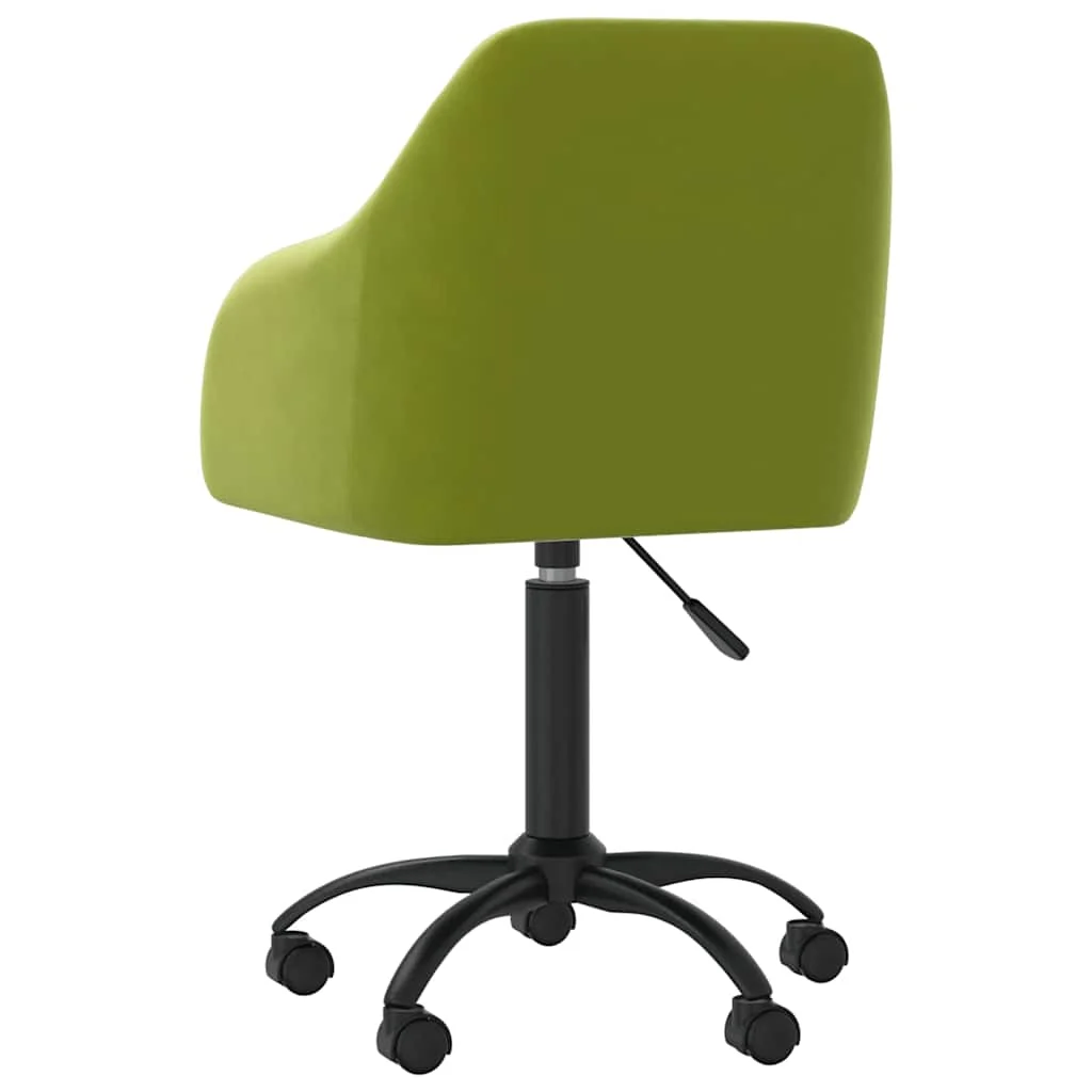 Chaise pivotante de bureau 53 x 51,5 x 93 cm vert clair velours – vue de côté
